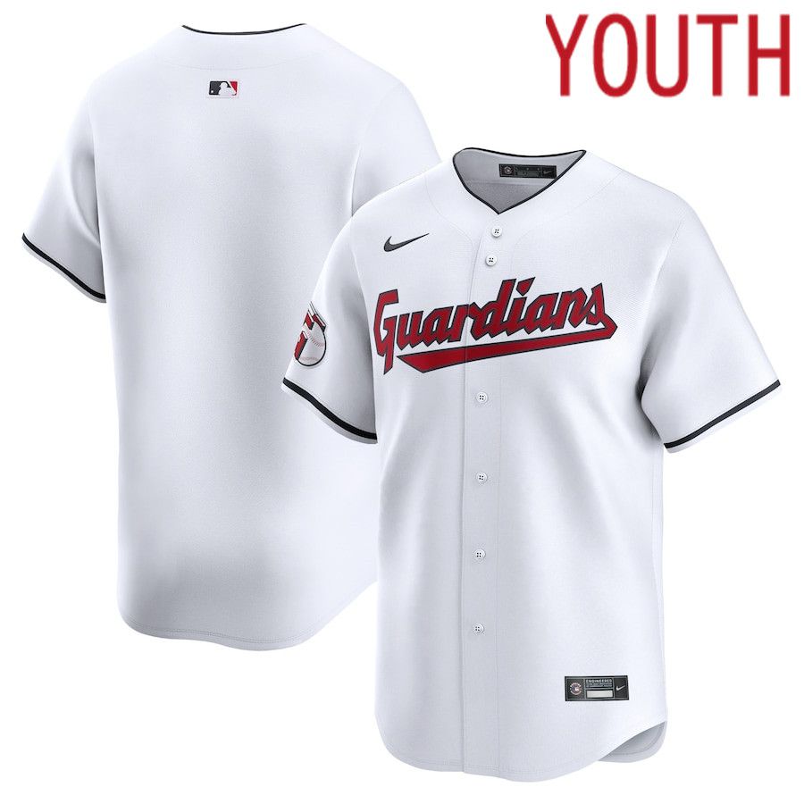 Youth Cleveland Guardians Blank Nike White Home Limited MLB Jersey